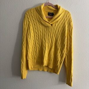 American Living Women’s Cable Knit Butter Yellow Pullover Sweater Size Large